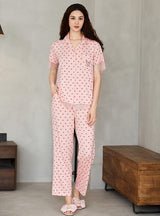 Lace Heart Pocket Pajamas Set