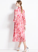 Floral Chiffon Long Sleeve Dress