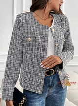 Plaid Long Sleeve Coat Jacket