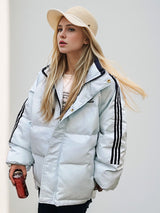 Retro Striped Loose Letter Cotton-padded Jacket