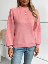 Solid Color Semi-high Neck Loose Sweater