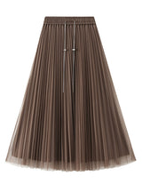 Chain Gauze Pleated Skirt