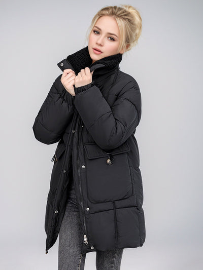 Loose Slim and Thick Medium and Long Cotton-padded Coat