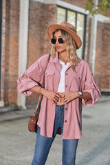 Casual Loose Corduroy Lantern Ssleeves Shirt