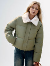 Lamb Loose Short Cotton-padded Jacket