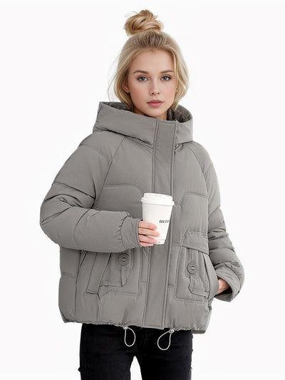 Hooded Short Thick Cotton-padded Jacket