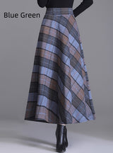 Thickened High Waist Plaid Woolen Skirt