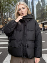 Loose Hooded Short Down Jacket Coat