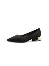 Thick-heeled Satin Tips Shoes