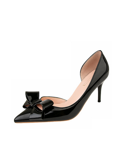 Stiletto-heeled Bow Side Hollow Shoes