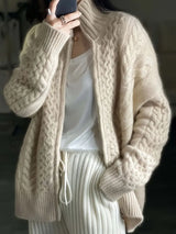 Loose High-necked Short Thick Sweater Coat