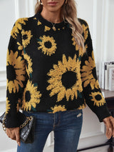 Sunflower Round Neck Long Sleeve Pullover Sweater