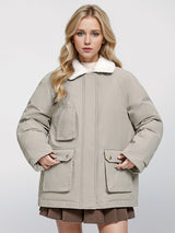 Solid Color Lapel Retro Cotton-padded Jacket Coat