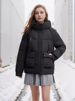 Short Hooded Cotton-padded Jacket Coat