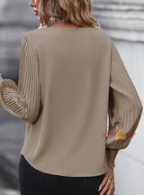 Women Long Sleeve Solid Color Shirt