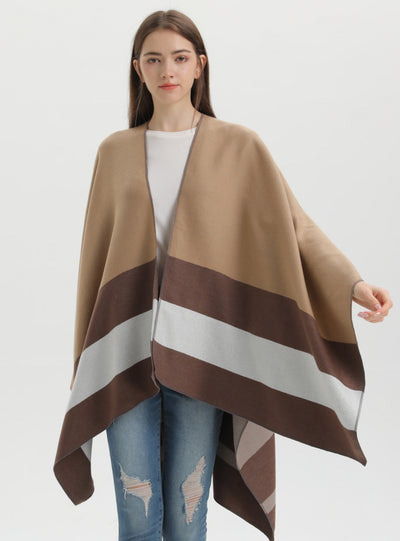 Double-sided Scarf Shawl Striped Cloak