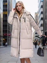 Loose Padded Hooded Long Cotton-padded Coat