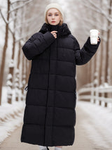 Long Loose Hooded Cotton-padded Jacket