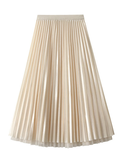 Skinny High Waist Pleated Gauze Dress