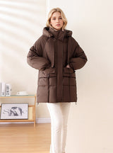 Medium-long Leisure Hooded Down Coat