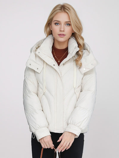 Short Hooded Slim Thickened Cotton-padded Jacket