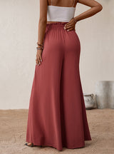 Casual Large Horn Elastic Wide-leg Pants