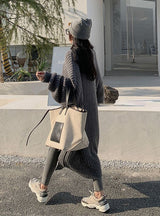 Medium and Long Loose Over-the-knee Sweater Coat