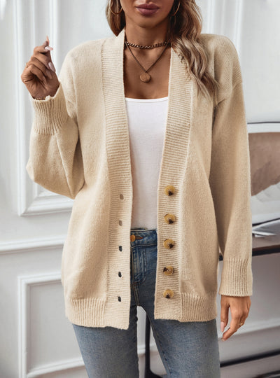 Single Button Breasted Sweater Coat