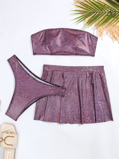 Purple Three-piece Bikini