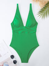 One-piece V-neck Backless Bikini