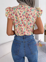 Leisure Print Bow Chiffon Shirt