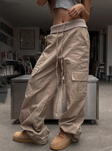 Loose Large Pocket Slacks Pant