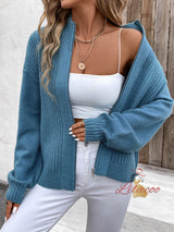 Vertical Collar Solid Color Cardigan Sweater Coat