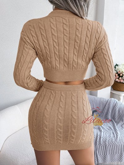 Leisure Twist Navel Sweater Knitting Suit