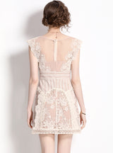 Embroidered Lace Flower Sweet Dress