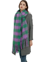 Thickened Coarse Beard Plaid Scarf