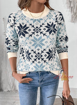 Women Leisure Pullover Jacquard Sweater