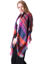 Colorful Plaid Square Plaid Scarf