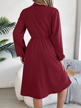 Casual Button Long Sleeve Shirt Dress