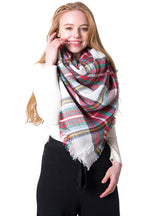 Colorful Plaid Double-sided Cashmere-like Plaid Scarf