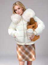 Short Fur Collar Cadded Down Coat