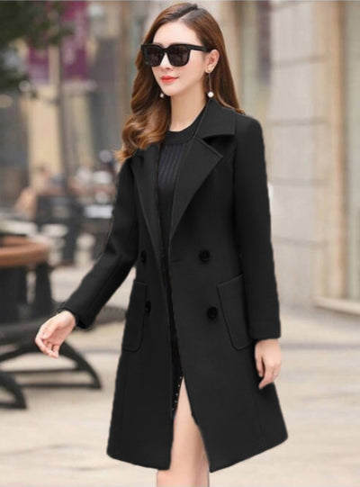 Slim Pocket Long Woolen Coat