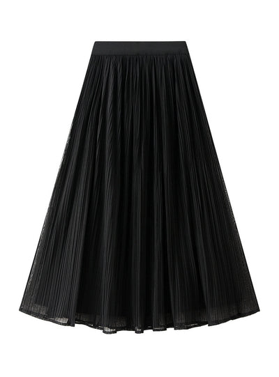 Mesh High Waist Long Skirt