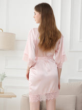 Short Sleeve Silk Ice Silk Home Nightgown