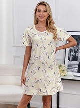 Short-sleeved Print Loose Pajamas