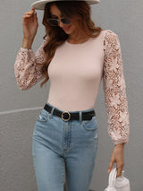 Crocheted Hollow Pullover Round Neck Knitted Sweater