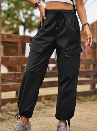 Loose Drawstring Elastic Waist Casual Pants