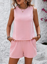 Sleeveless Vest Shorts Two-piece Suit