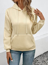 Leisure Hooded Pullover Pocket Top