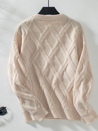 Loose Diamond Round Neck Sweater